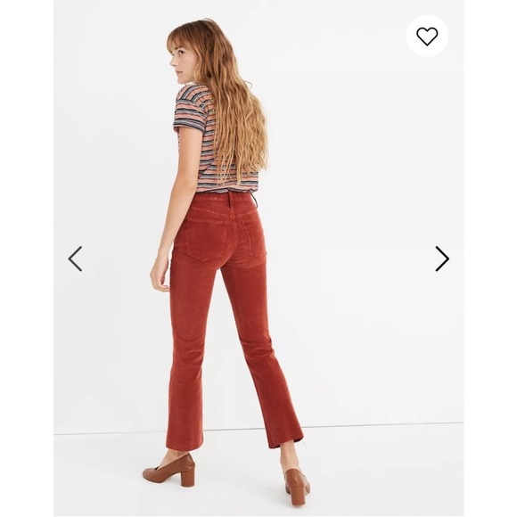 Madewell Cali Demi Boot Corduroy Cords Cropped Crops Flare Ankle Pants 25 retro - Picture 4 of 13